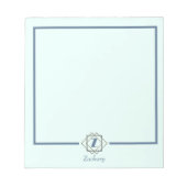 Bloc-note Monogramme classique initial dans les cadres Nom p (Devant)
