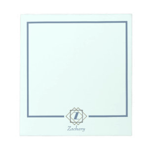 Bloc-note Monogramme classique initial dans les cadres Nom p