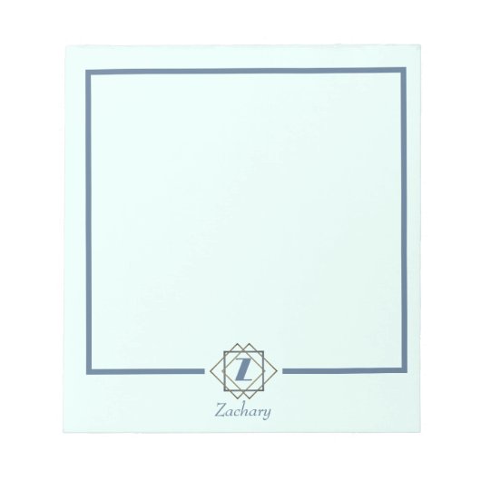 Bloc-note Monogramme classique initial dans les cadres Nom p (Devant)