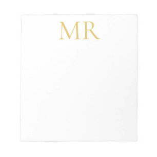 Bloc-note Monogramme Classique Professionnel Minimaliste Sim