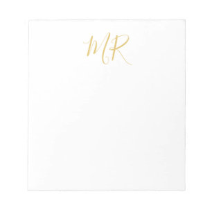 Bloc-note Monogramme Classique Professionnel Minimaliste Sim