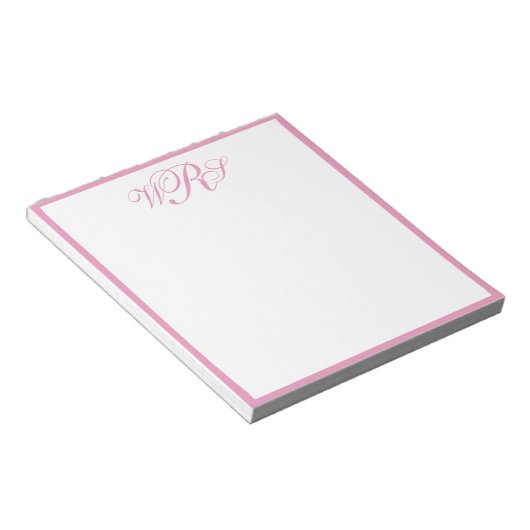 Bloc-note Monogramme Classique Rose (Incliné)