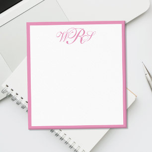 Bloc-note Monogramme Classique Rose