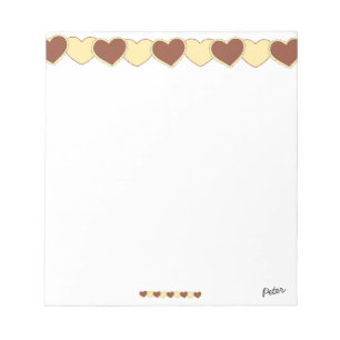 Bloc-note Monogramme Coeurs Brown Appréciation simple de l'e