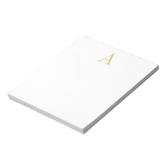 Bloc-note Monogramme couleur or blanc professionnel (Tourné)