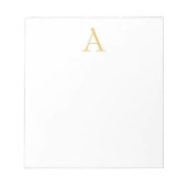 Bloc-note Monogramme couleur or blanc professionnel (Devant)