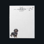 Bloc-note Monogramme Dachshund Personnalisé<br><div class="desc">Cette conception peut être personnalisée dans la zone fournie en modifiant la photo et/ou le texte. Vous pouvez également le customiser en cliquant sur Personnaliser ce Modèle, puis en choisissant l'option cliquer pour customiser et supprimer ou modifier la couleur de l'arrière - plan, ajouter du texte, modifier la couleur ou...</div>