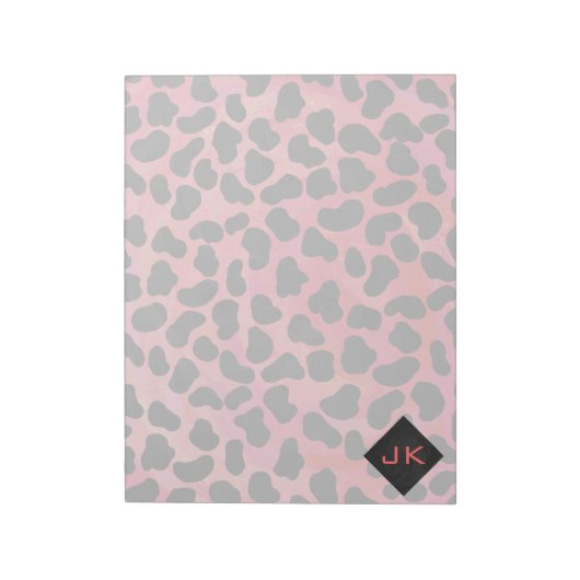 Bloc-note Monogramme Dalmatien Noir et Rouge (Tourné)