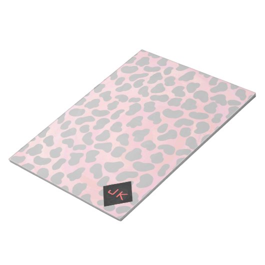 Bloc-note Monogramme Dalmatien Noir et Rouge (Incliné)
