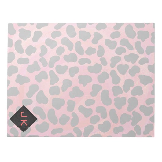Bloc-note Monogramme Dalmatien Noir et Rouge (Devant)