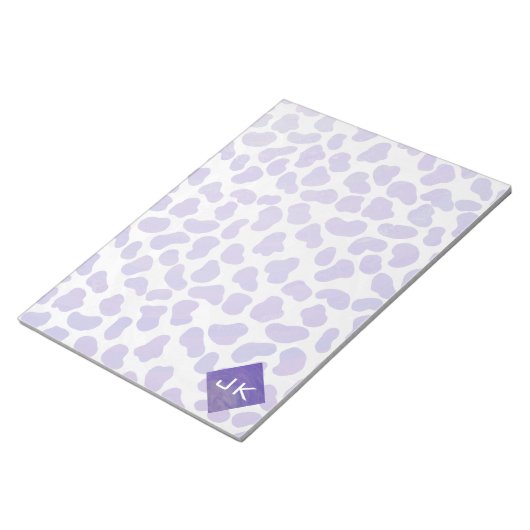 Bloc-note Monogramme Dalmatien violet et blanc (Incliné)