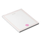 Bloc-note Monogramme de baiser rose simple (Incliné)
