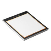 Bloc-note Monogramme de cadre en or noir et métallique de lu (Incliné)