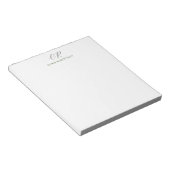 Bloc-note Monogramme de calligraphie personnalisé noir blanc (Incliné)