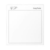 Bloc-note Monogramme de calligraphie professionnel simple et (Devant)