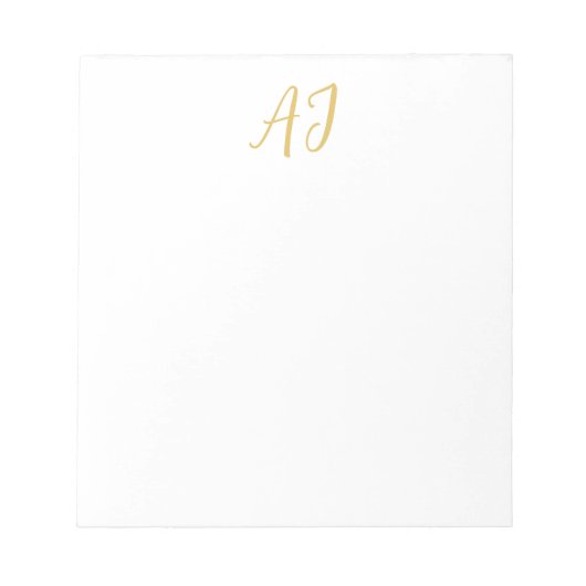 Bloc-note Monogramme de couleur or professionnel classique i (Devant)