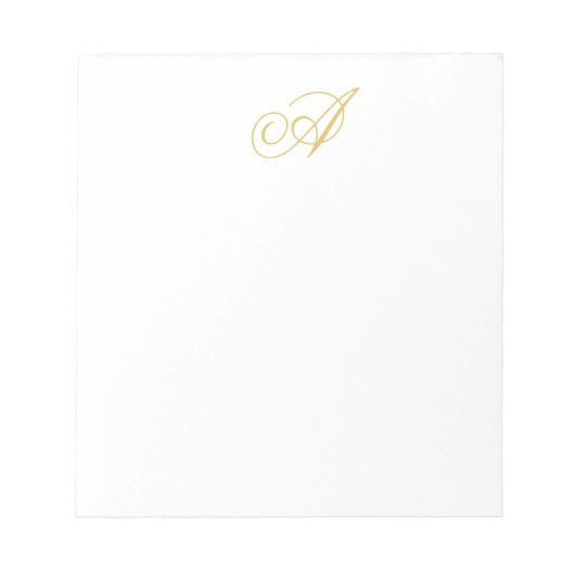 Bloc-note Monogramme de couleur or professionnel classique i (Devant)