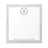 Bloc-note Monogramme de couronne (Devant)