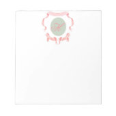 Bloc-note Monogramme de crête de ruban d'aquarelle (Devant)