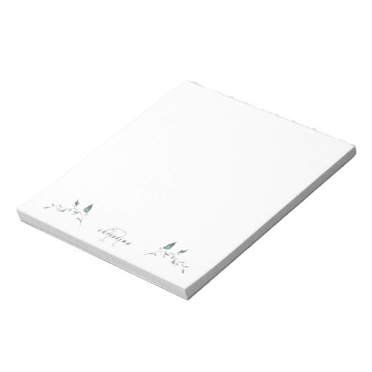 Bloc-note Monogramme de feuillage simple (Tourné)