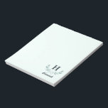 Bloc-note Monogramme de feuille d'eucalyptus vert à la menth<br><div class="desc">Conception Monographique Monographique De Feuilles D'Eucalyptus Vert Mint. Ce produit peut être personnalisé avec votre nom personnalisé et la lettre initiale. L'apparence de branche d'eucalyptus à l'aquarelle peinte à la main est classique et tendance. Un cadeau parfait pour elle, maman, femme, amie ou pour vous ! Customisez le vôtre en...</div>
