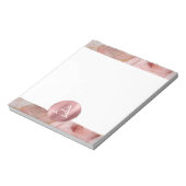 Bloc-note Monogramme de Feuilles d'or rose pâle (Tourné)