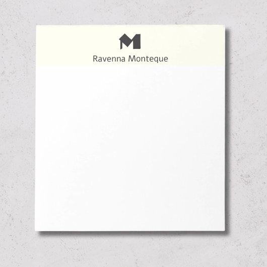 Bloc-note Monogramme de lettre de nom personnalisé minimal e
