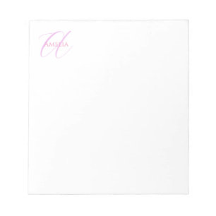 Bloc-note Monogramme de lettre initiale de calligraphie de n