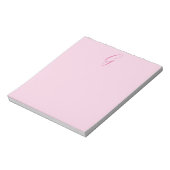 Bloc-note Monogramme de lettre initiale rose clair chic uni (Tourné)