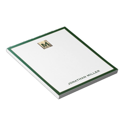 Bloc-note Monogramme de luxe Emerald Gold (Incliné)