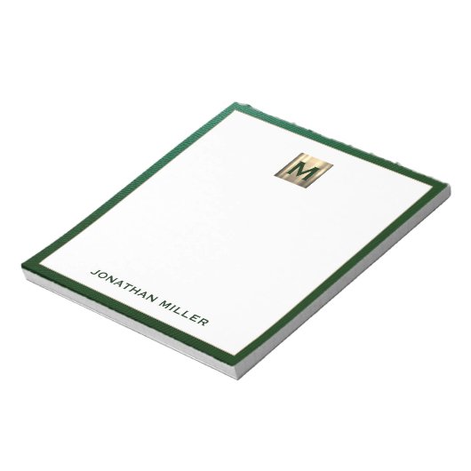 Bloc-note Monogramme de luxe Emerald Gold (Tourné)