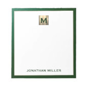 Bloc-note Monogramme de luxe Emerald Gold (Devant)