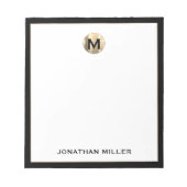 Bloc-note Monogramme de luxe simple (Devant)