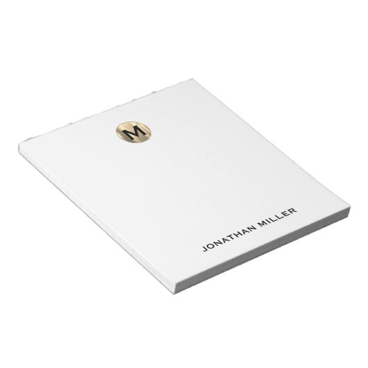 Bloc-note Monogramme de luxe simple (Incliné)