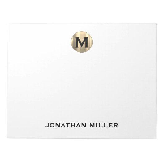 Bloc-note Monogramme de luxe simple 11 x 8,5 (Devant)