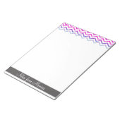 Bloc-note Monogramme de mémo personnalisé Chevron Motif rose (Incliné)