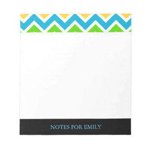 Bloc-note Monogramme de mémo personnalisé Motif Chevron