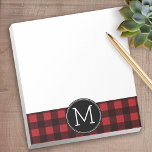 Bloc-note Monogramme de Motif de Buffle Noir Rouge Rustique<br><div class="desc">Un design robuste et masculin avec un espace pour monogrammes. Un motif classique et traditionnel qui existe depuis des années. Si vous devez ajuster l'illustration ou modifier la police,  vous pouvez cliquer sur la zone personnaliser. Cela vous mènera à l'outil de conception où vous pouvez effectuer de nombreux changements.</div>