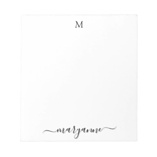 Bloc-note Monogramme de nom personnalisé (Devant)