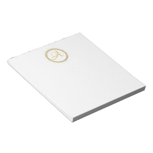 Bloc-note *~* Monogramme de Parties scintillant d'or initial (Incliné)