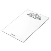 Bloc-note Monogramme de Peacocks vintages (Incliné)