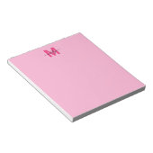 Bloc-note Monogramme de prénom en calligraphie rose vif fémi (Incliné)