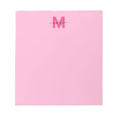 Bloc-note Monogramme de prénom en calligraphie rose vif fémi (Devant)