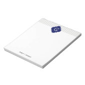 Bloc-note Monogramme de Quatrefoil de la marine à rayures in (Tourné)