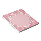 Bloc-note Monogramme de Quatrefoil Rose Chic Avec Nom (Incliné)
