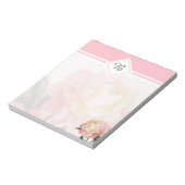 Bloc-note monogramme de rose rose rêveur (Tourné)