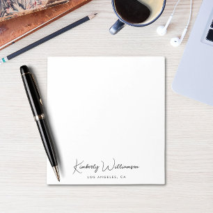Bloc-note Monogramme de script de signature chic