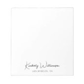 Bloc-note Monogramme de script de signature chic (Devant)