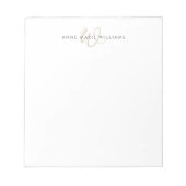 Bloc-note Monogramme de style moderne marron mocha (Devant)