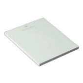 Bloc-note Monogramme de style moderne vert sauge or (Incliné)